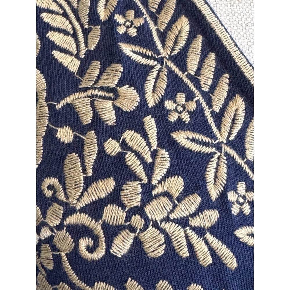BODEN Embroidered Navy Blue Jersey Blouson Midi US 10 R - Picture 6 of 16
